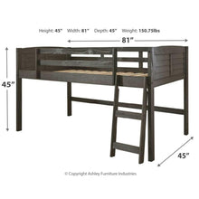 Load image into Gallery viewer, Caitbrook Twin Loft Bed Frame+Loft Under Bed Storage