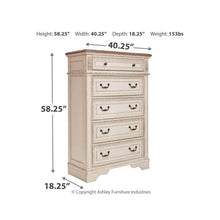 Load image into Gallery viewer, Realyn Five Drawer Chest