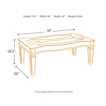 Load image into Gallery viewer, Tessani Rectangular Cocktail Table