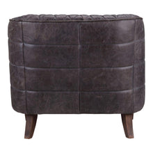 Load image into Gallery viewer, Magdelan Tufted Leather Arm Chair Antique Ebony
