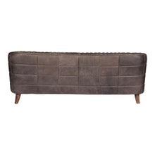 Load image into Gallery viewer, Magdelan Tufted Leather Sofa Antuque Ebony