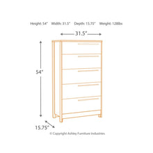 Load image into Gallery viewer, Taupe Five Drawer Chest
