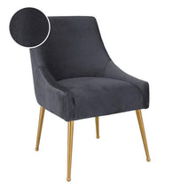 Load image into Gallery viewer, Beatrix Pleated Grey Velvet Side Chair
