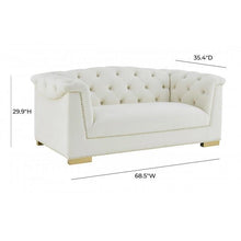 Load image into Gallery viewer, FARAH CREAM VELVET LOVESEAT BY INSPIRE ME! HOME DECOR
