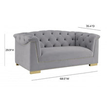 Load image into Gallery viewer, FARAH GREY VELVET LOVESEAT BY INSPIRE ME! HOME DECOR
