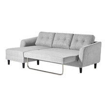 Load image into Gallery viewer, Belagio Sofa Bed With Chaise Light Grey Left
