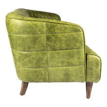 Load image into Gallery viewer, Magdelan Tufted Leather Sofa Emerald
