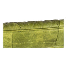 Load image into Gallery viewer, Magdelan Tufted Leather Sofa Emerald
