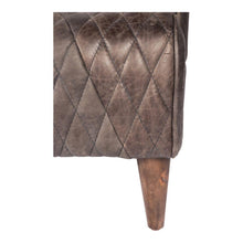 Load image into Gallery viewer, Magdelan Tufted Leather Sofa Antuque Ebony
